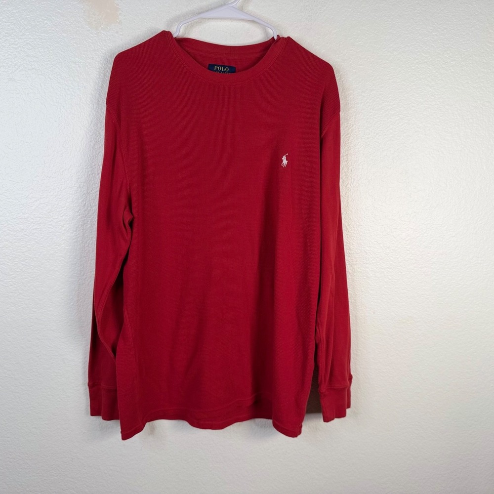 Polo Ralph Lauren Men's Shirt Red Sz XL Thermal Waffle Preppy Outdoors Pony